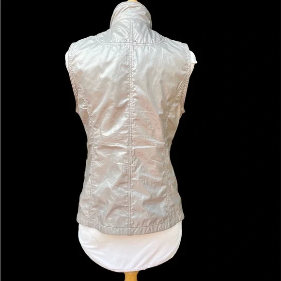 Japanese Brand Rue de Bac Vest Silver Grey Metallic - Picture 11 of 14